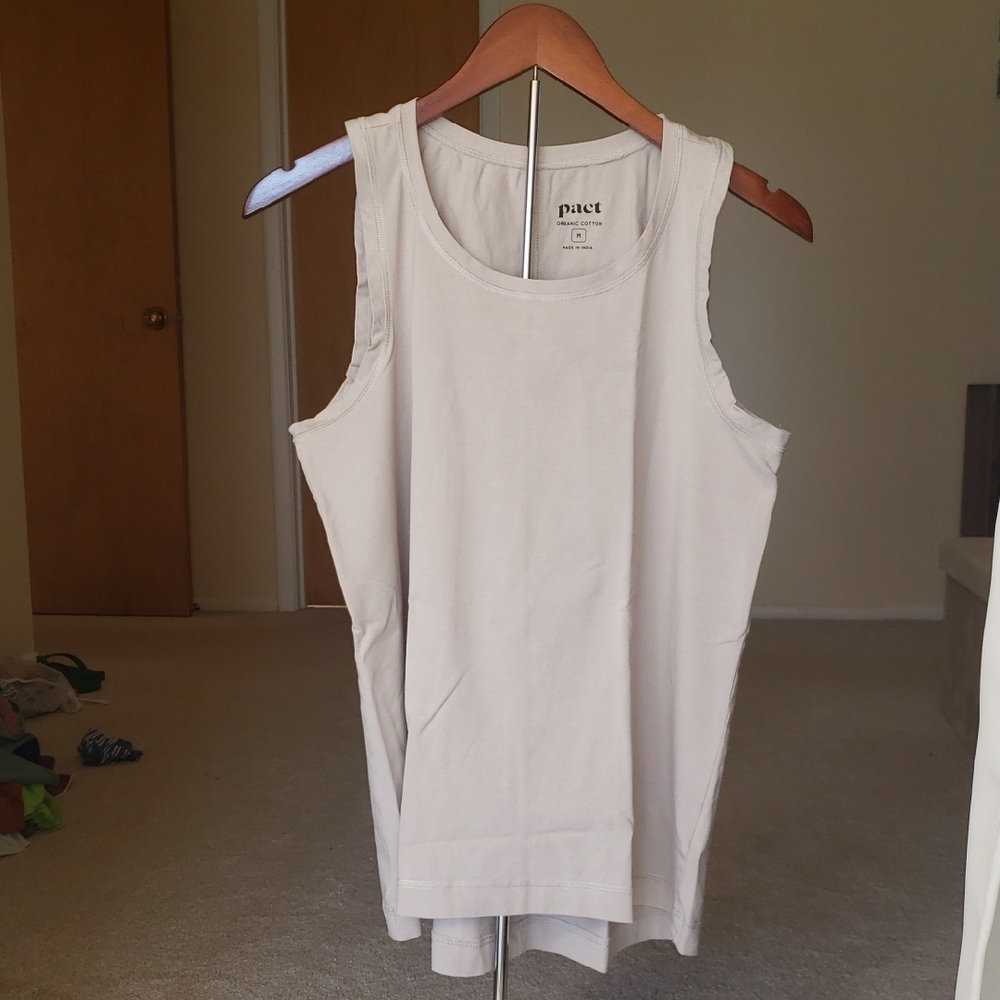 Pact Women's Nickel Grey Luxe Stretch Jersey Swing Tank Top size M